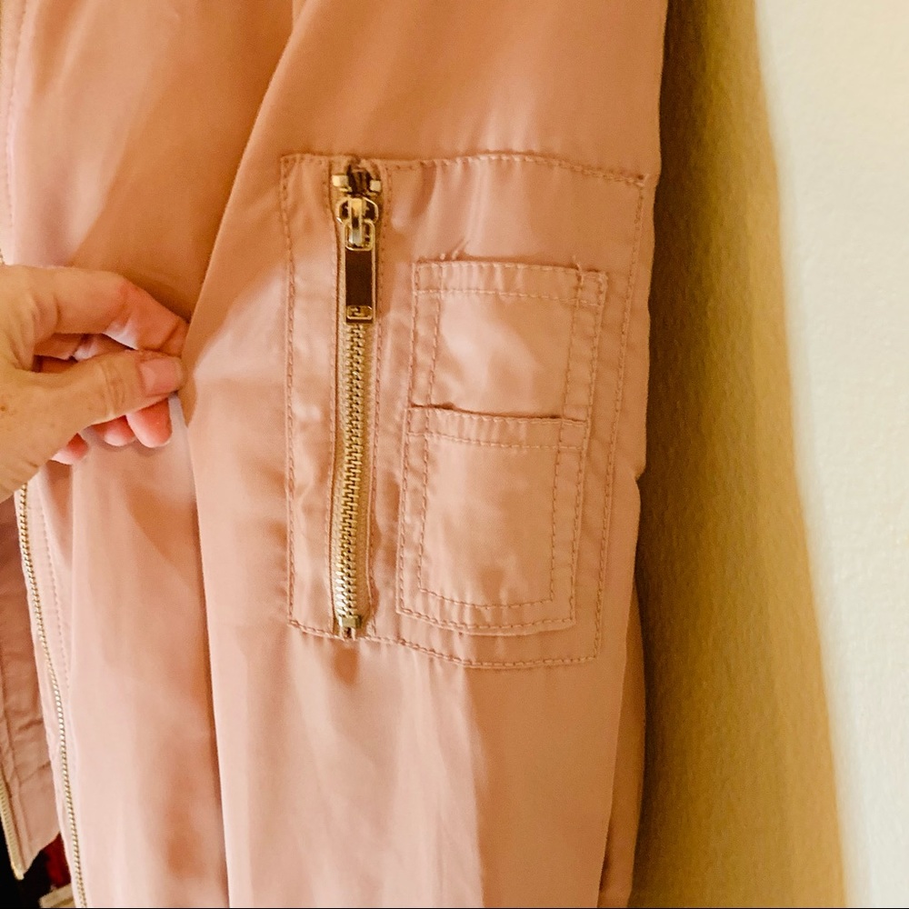 NWOT RARE - Pimkie - Rose Colored Satin Bomber Jacket - Sz. S - Picture 6 of 11